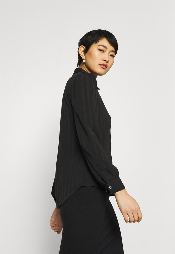 Chemisier Anna Field Semi Sheer Button down Noir Femme | FCW-4533401